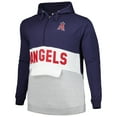 thumbnail image 2 of Men's Navy/White Los Angeles Angels Big & Tall Fleece Half-Zip Hoodie, 2 of 3