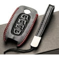 thumbnail image 4 of Vitodeco Genuine Leather Smart Key Fob Case Compatible with Nissan Sentra, Versa, Rogue, Pathfinder, Murano, Kicks, Ariya, Armada (Remote Start Button, Black/Red), 4 of 5