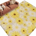 thumbnail image 6 of Farmhouse Daisy Area Rug 5x8 Washable Rug Non Slip Spring Watercolor Yellow White Floral Beige Large Area Rug Soft Stainresistant Indoor Floor Carpet for Living Room Bedroom Home Office Dining Room, 6 of 8