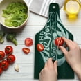 thumbnail image 3 of Hippie Cutting Board, What the World Needs Now is Love Words Lettering Art Circle Grunge Typography, Tempered Glass Cutting and Serving Board, Wine Bottle Shape, Dark Green White, by Ambesonne, 3 of 5
