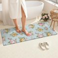 thumbnail image 4 of Pioneer Flower Floral Print Pattern Bathroom Rugs Mat, Non Slip Microfiber Bathroom Rug with Rubber Backing, Soft Mats for Bathroom Floor Tub Shower, 24"x60", 4 of 5