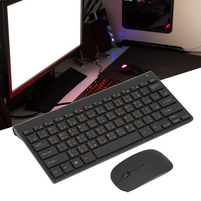 Combo De Mouse Y Teclado Inalámbrico 2.4G, 78 Teclas Teclado Chino Tradicional Conexión Inalámbrica 2.4G Botón De Silencio Material ABS Para Computadora Para Juegos