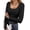 Black, variant on Womens Long Sleeve Shirts Square Neck Slim Fit Basic Tops Ribbed Thermal Undershirts Layering Tee