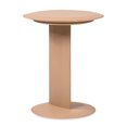 thumbnail image 4 of Brown Faux Leather 18 - inch Round C - Shaped Table for Outdoor Relaxing with Stable Webbing Seat Support, 4 of 6
