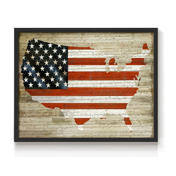 American Flag by Daniela Santiago - Restickable Framed Giclée Print