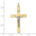 thumbnail image 4 of 14k Two-tone Polished Solid INRI Crucifix Pendant, 4 of 4
