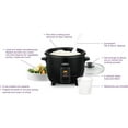 thumbnail image 2 of Salton 6-Cup Automatic Rice Cooker | Bonus Food Steaming Basket | Keep Warm Function | Ideal for Rice, Quinoa, and Oatmeal | 300W | Includes Non-Stick Rice Bowl, Measuring Cup & Spatula | Black, 2 of 6