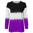 thumbnail image 5 of Gibobby Camisa De Invierno Tops de color para mujer de geometría de contraste largo Blusa de manga estampada Camisetas de mujer（Morado， M), 5 of 5