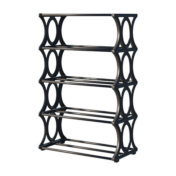 KQJQS 5-Tier Shoe Rack Organizer — Metal & Polypropylene Storage Shelf, Sturdy Easy-to-Assemble Shoe Stand for Closet, Entryway & Bedroom