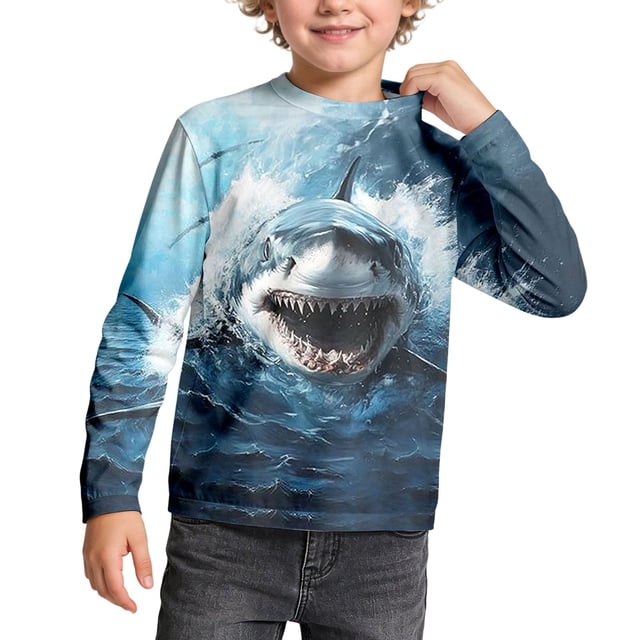 JTieacloth Garçons Chandail Décontracté à Col Rond Mode à Manches Longues pour Enfants Jeunes Garçons Hauts d'Été Tailles 3-5 Ans