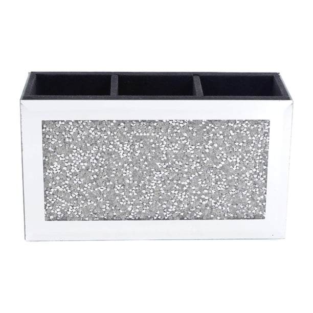 Soporte para brochas de maquillaje, organizador de mesa de escritorio de moda, vidrio fácil de limpiar para baño, oficina, mostrador