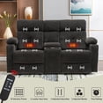thumbnail image 2 of LVUYOYO Power Reclining Loveseat Baby Velvet Massage and Lumbar Heating Recliner, 2 of 8