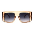 thumbnail image 2 of Retro Flat Top Unique Thick Temple Mobster Sunglasses Beige Smoke, 2 of 4