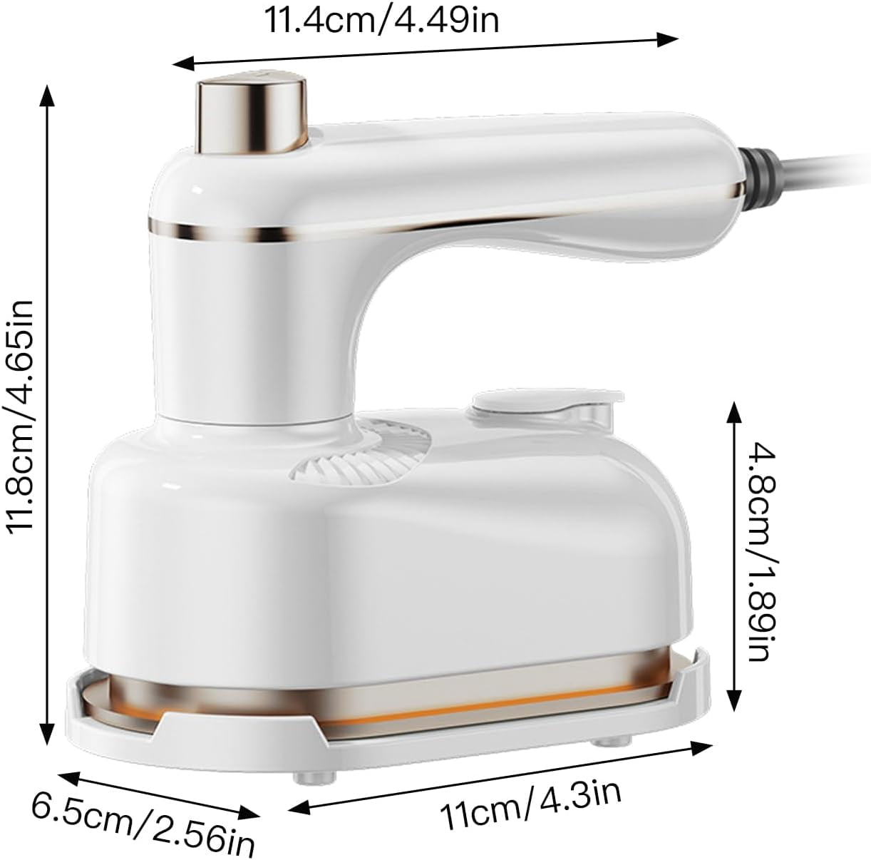 Mini Steam Iron, 2-in-1 Handheld Clothes Steamer & Iron, Portable Travel Steamer with Fast Heat-Up, Anti-Scalding Base, for Home, Dorm, Office Use