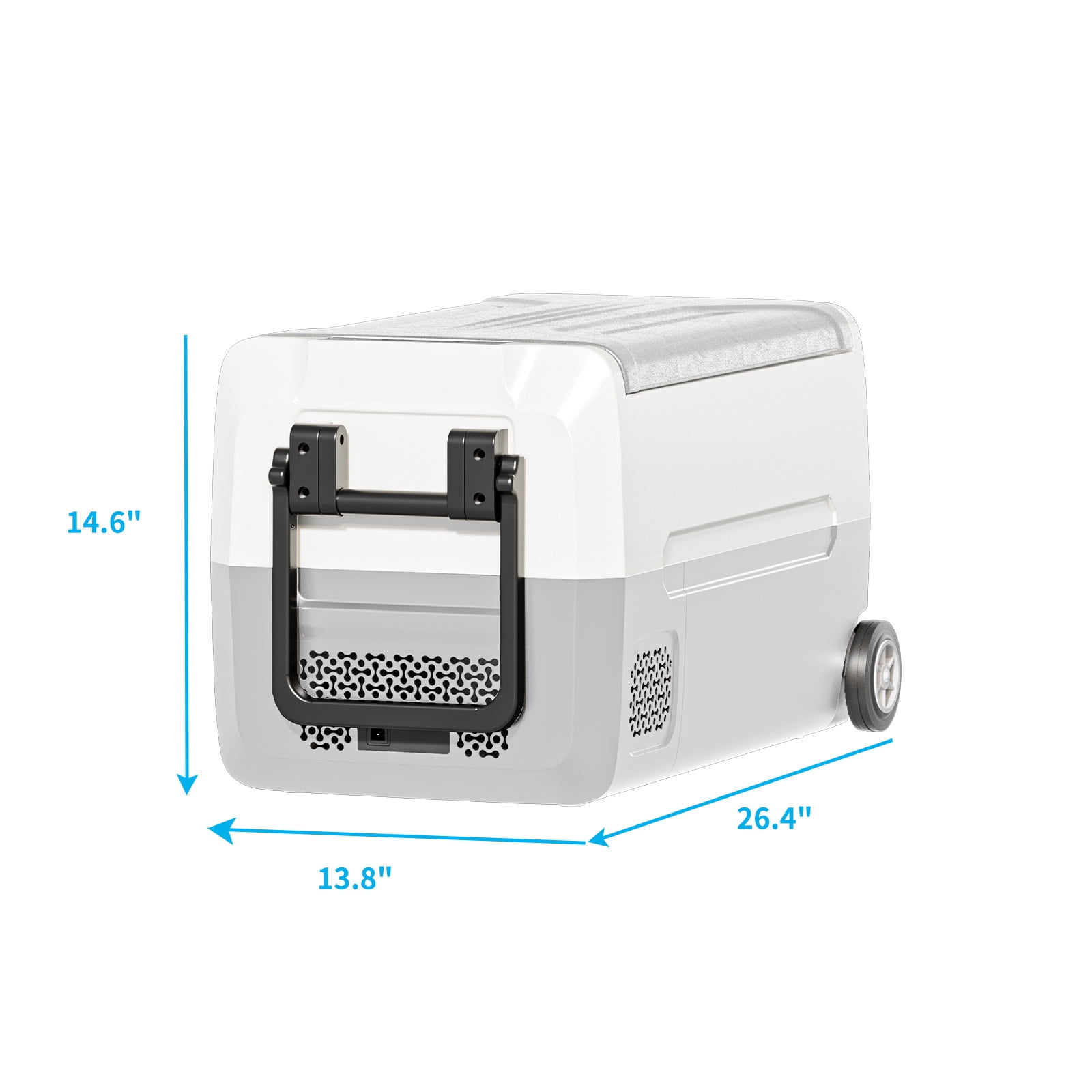 DISHUP 12V Portable Car Refrigerator, 38QT(35L) Electric Cooler with Dual Zone,DC & AC,Ideal for RV, Camping, Travel, Truck
