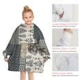 thumbnail image 6 of Geometric and Floral Boho Pattern Blanket Hoodies for Kids 6-13YR Oversize Wearable Blanket Hoodies for Boys Girls Teens, 6 of 7