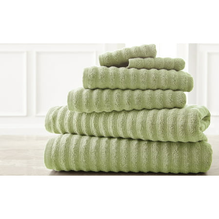 Wavy Luxury Spa Collection 6 Piece Quick Dry Towel (Best Luxury Bath Towels)