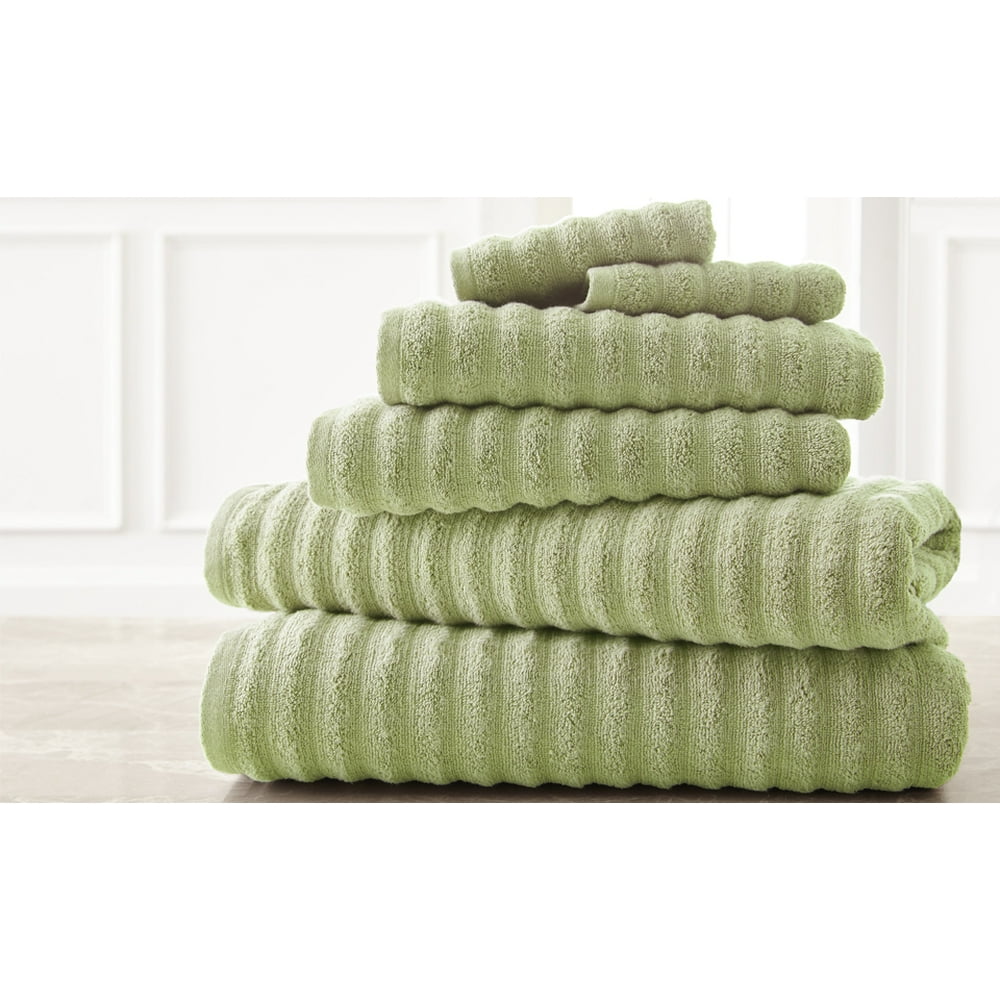 Modern Threads Wavy 6 Piece Bath Towel Set, Quick Dry 100 Luxury