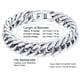 thumbnail image 5 of PROSTEEL Pulseras de cadenas cubanas de plata para hombre de 12 mm, pulsera gruesa de acero inoxidable con eslabones de Franco para niños, pulsera de mano de moda, regalo de Navidad, 19cm/7.5, 5 of 7