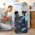 thumbnail image 5 of Yayeee Freestanding Laundry Hamper with Handle Collapsible Large Storage Basket for Clothes, Watercolor Galaxy, 5 of 7
