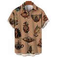 thumbnail image 3 of Camisa con estampado 3D de temática de humanidades para hombre y mujer, informal, de manga corta, con solapa y botones, camiseta de gran tamaño para hombre, 3 of 5