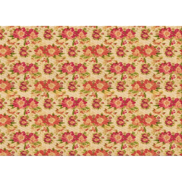 Ahgly Company Machine Washable Indoor Rectangle Transitional Grapefruit Red Area Rugs, 8' x 10'