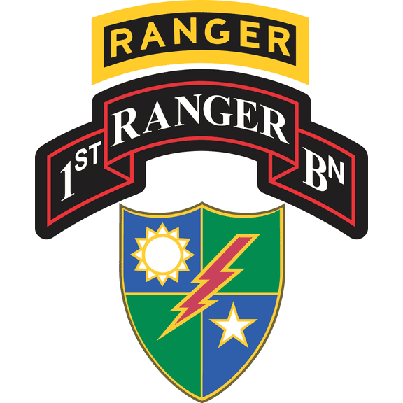 3.8 Inch 1st Battalion, 75th Ranger Regiment With Ranger Tab Decal