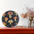 thumbnail image 2 of Yayeee 10" Wall Clock Battery Operated Quartz Round Silent Non-Ticking Home Decor, Black Mushroom Pattern, 2 of 6