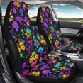 thumbnail image 3 of POLERO Neon Mushroom Butterfly Print Car Front Seat Covers for Auto, Easy to Install Automotive Seat Protectors Premium Polyester Front Seat Cover Set, 3 of 6