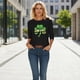 thumbnail image 5 of TaTaai Women St. Patrick's Print Crew Neck 3/4 Sleeve Black T-Shirt Loose Casual Top Ladies Spring Street Wear Lightweight Breathable Non-See-Through No Fading Soft Top Gift, 5 of 7