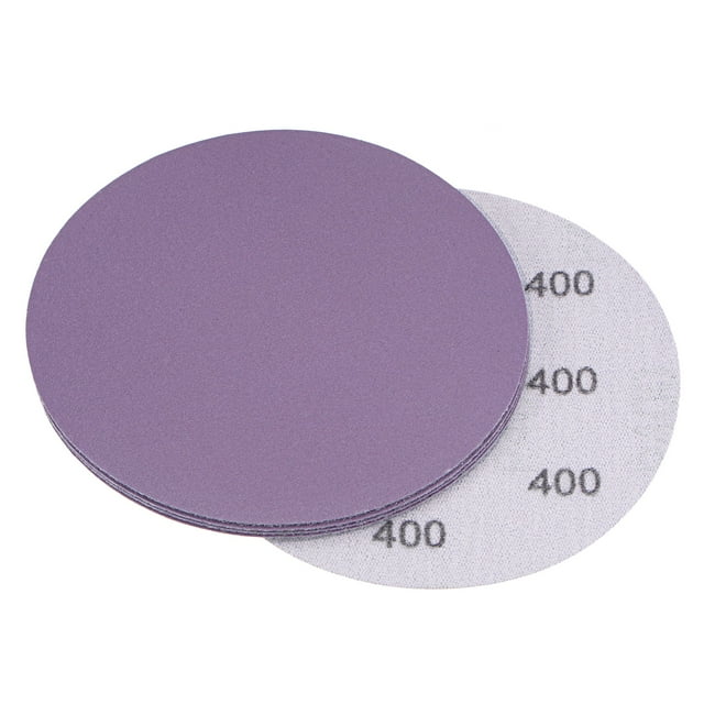 Unique Bargains 5 Pack 4-Inch Purple Sanding Discs 400 Grits Hook & Loop Professional Aluminum Oxide Sandpaper
