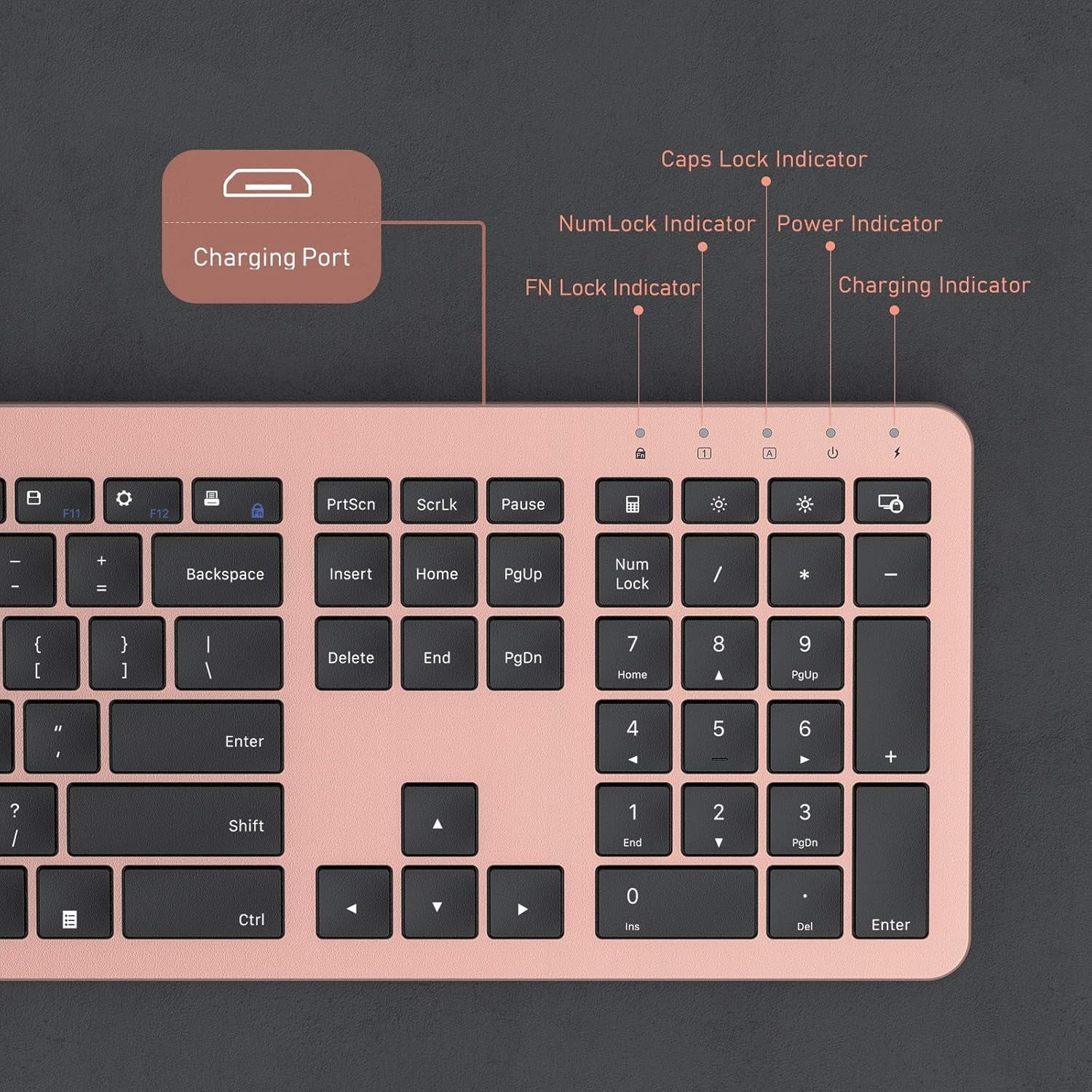 Rechargeable Wireless Keyboard Mouse Combo Full Size Cordless Keyboard & Mouse Sets with Build-in Lithium Battery Ultra Thin Quiet Keyboard Mice