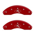 thumbnail image 2 of MGP 4 Caliper Covers Engraved Front & Rear Circle K/Kia Red finish silver ch, 2 of 5
