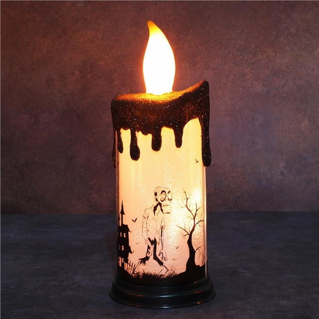 Ounissouiy Suministros para fiestas de velas eléctricas LED de Halloween, diseño de escena exquisita para el hogar, decoración de , decoración Kits de decoración para fiestas tipo 4