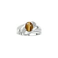 thumbnail image 1 of RYLOS Bagues pour Femmes Bague en Argent Sterling Ovale 9X7MM Pierre Précieuse et Diamants Design Classique Novembre Oeil de Tigre Bijoux pour Femmes Taille 9, 1 of 7