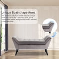 thumbnail image 5 of Foredo Velvet Upholstered Accent Bench with Arms, Gray, 5 of 8