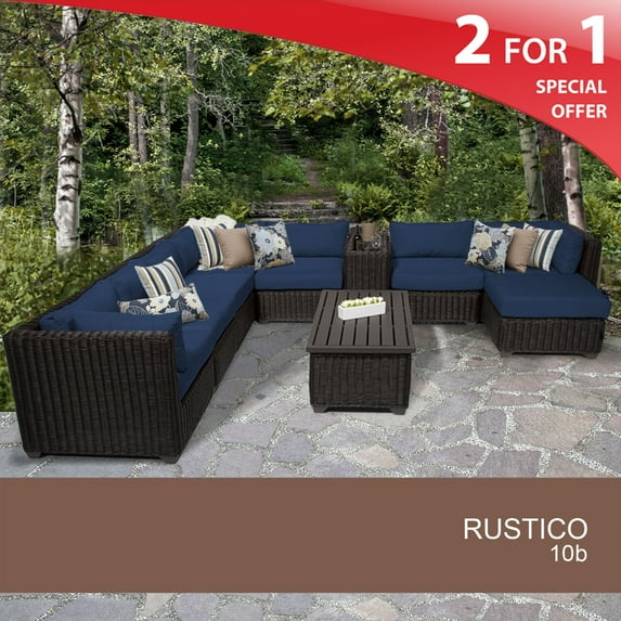 Rustico 10 Piece Outdoor Wicker Patio Furniture Set 10b