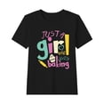 thumbnail image 2 of Girls Shirts Size 7 Crew Neck Top Kids Short Sleeve Shirts Floral Shirt for Kids Blouse for Girls 7-8 my items ordered, 2 of 3