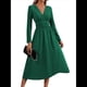 thumbnail image 3 of Vestido de Larga para Mujer, Elegante, con Escote en V, Holgado, para Invitadas de Boda, Fiestas, Formales, para Otoño. Verde XL, 3 of 9