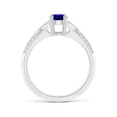 thumbnail image 2 of ANGARA Natural Oval Tanzanite Solitaire Ring with Pave Diamonds in 14K White Gold for Women (Size-7x5mm) | December Birthstone, Birthday, Anniversary, Jewelry Gift for Women | Natural Tanzanite Ring, 2 of 7
