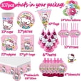 thumbnail image 4 of Suministros de fiesta Kawaii de Hello Kitty, globos de gato rosa, tazas, platos, mantel, juguetes, decoraciones de feliz cumpleaños, Sanrio, 4 of 4
