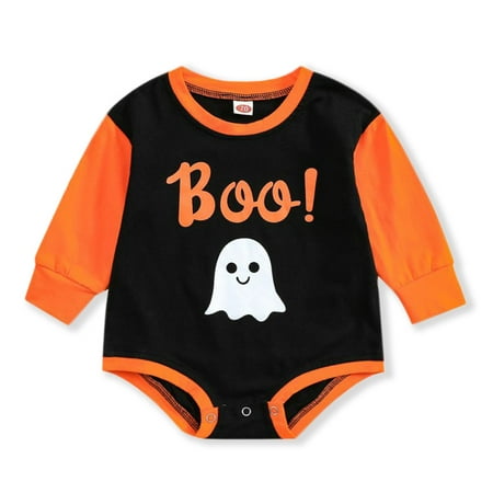 

URMAGIC Baby Boy Girl Halloween Ghost Long Sleeve Oversized Romper 24 Months