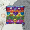 thumbnail image 2 of ARISTURING Boho Vintage Pillow Covers, Hippie Peace Sign Throw Pillow Covers, 1970S Groovy Flower Cushion Covers, Retro Rainbow Stripes Decorative Square Pillow Cases Bedroom Decor, 2 of 5