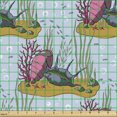 thumbnail image 2 of Underwater Fabric by the Yard, Sea Shells and Coral Reef Plants Marine Life Exotic Aquarium Natural Drawing, Upholstery Fabric for Dining Chairs Home Decor Accents, Multicolor by Ambesonne, 2 of 5