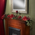 thumbnail image 2 of Nearly Natural 4916 Poinsettia and Berry Garland, 60-Inch, Red, 2 of 2