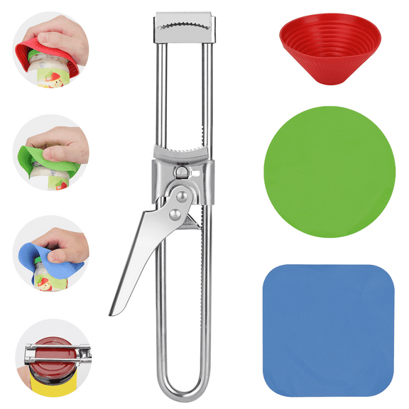 LUHUIYUAN Adjustable Jar Opener,3 pcs Rubber Jar Gripper Pads, Easy to open for Weak or Arthritic Hand 9.45-Inch plus Extended version