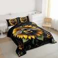 thumbnail image 3 of Feelyou 3D Rustic Bee Twin Comforter Sets, Sunflower Plant Botanical Bedding Set, 2-Piece, 3 of 8