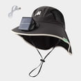 thumbnail image 2 of XUNKUSGA Solar Fan Hat for Boys And Girls 3-15Y Wide Brim UPF50+ UV Protection Hat Solar & Usb Dual Powered Cooling Fishing Hat Breathable Mesh Outdoor Bucket Hat,Green, 2 of 6