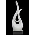 thumbnail image 1 of Ceramic Moon Abstract Sculpture on Rectangle Base Gloss Finish White, 1 of 1