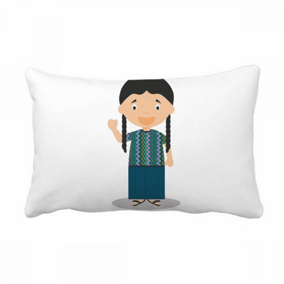 Long Pigtail Guatemala Cartoon Throw Pillow Lumbar Insert Cushion Cover Home Decoration